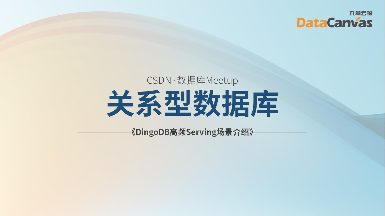 CSDN Database Meetup: Introduction to DingoDB high-frequency Serving scenarios